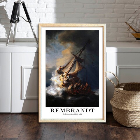 Tablou decorativ, 4262AHSREMBRANDT-001, Suport din 100% MDF (Grosime: 2,7 mm), Multicolor