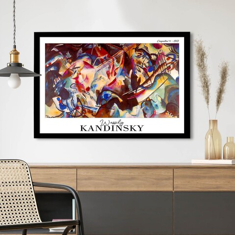 Tablou decorativ, 4262SYHKANDINSKY-004, Suport din 100% MDF (Grosime: 2,7 mm), Multicolor