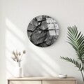 Ceas de perete decorativ din sticlă, Huhu328, Diametru: 40 cm (1 bucată), Multicolor