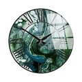 Ceas de perete decorativ din sticlă, Huhu334, Diametru: 40 cm (1 bucată), Multicolor