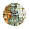 Ceas de perete decorativ din sticlă, Huhu336, Diametru: 40 cm (1 bucată), Multicolor