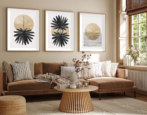 Set 3 tablouri decorative, Huhu210, Lemn masiv, Multicolor