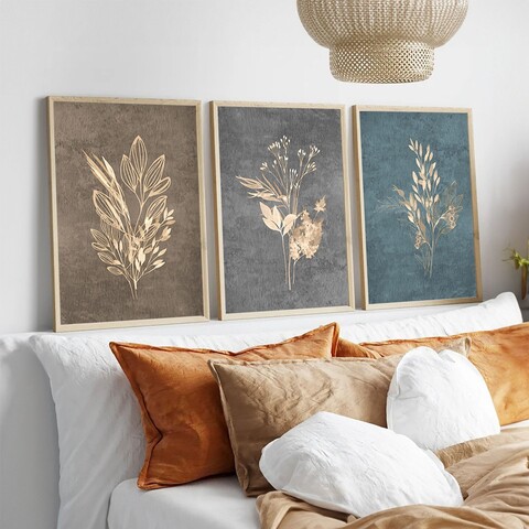 Set 3 tablouri decorative, Huhu242, Lemn masiv, Multicolor