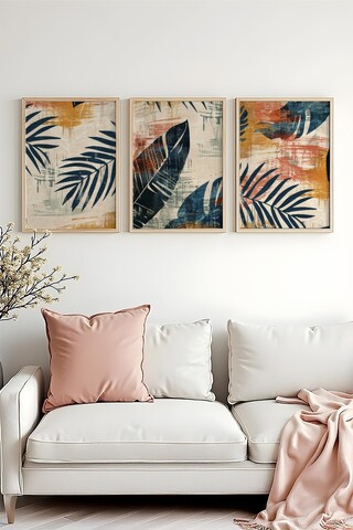 Set 3 tablouri decorative, Huhu468, Lemn masiv, Multicolor