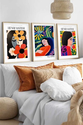 Set 3 tablouri decorative, Huhu541, Lemn masiv, Multicolor