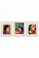 Set 3 tablouri decorative, Huhu541, Lemn masiv, Multicolor