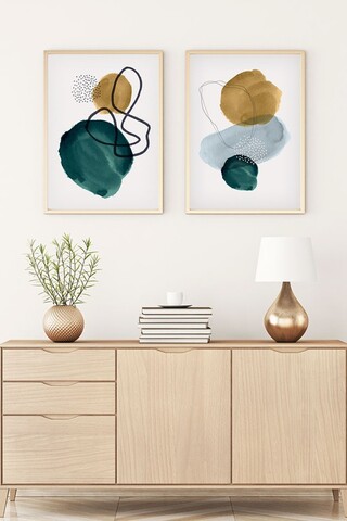 Set 2 tablouri decorative, Huhu120, Lemn masiv, Multicolor