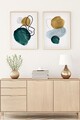 Set 2 tablouri decorative, Huhu120, Lemn masiv, Multicolor
