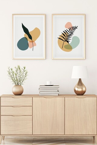 Set 2 tablouri decorative, Huhu124, Lemn masiv, Multicolor