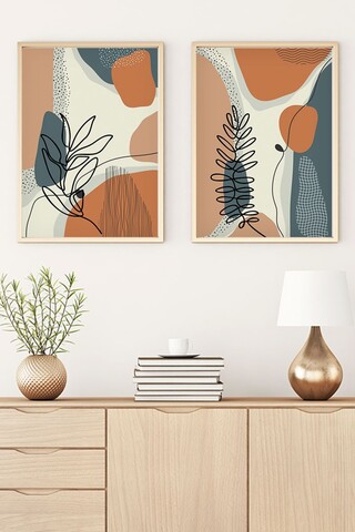 Set 2 tablouri decorative, Huhu35, Lemn masiv, Multicolor