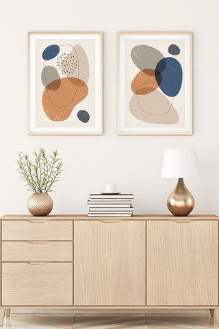 Set 2 tablouri decorative, Huhu5, Lemn masiv, Multicolor