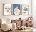 Set 3 tablouri decorative, Huhu139, Lemn masiv, Multicolor