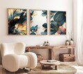 Set 3 tablouri decorative, Huhu217, Lemn masiv, Multicolor