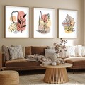 Set 3 tablouri decorative, Huhu226, Lemn masiv, Multicolor