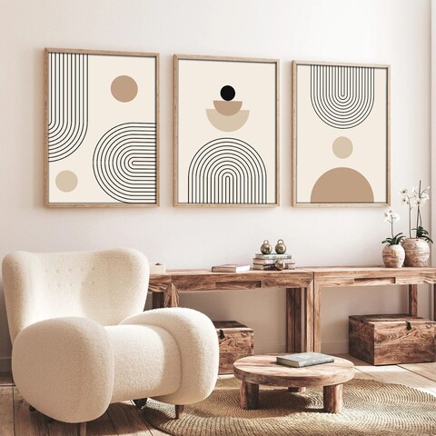 Set 3 tablouri decorative, Huhu261, Lemn masiv, Multicolor