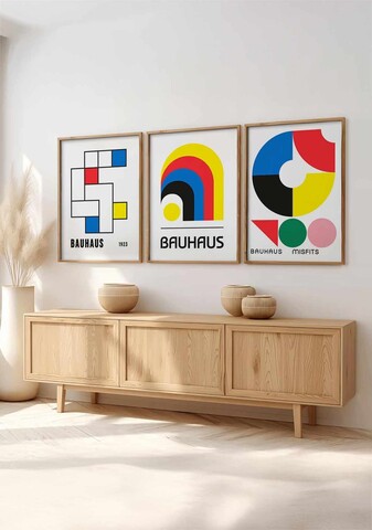 Set 3 tablouri decorative, Huhu525, Lemn masiv, Multicolor