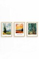 Set 3 tablouri decorative, Huhu528, Lemn masiv, Multicolor