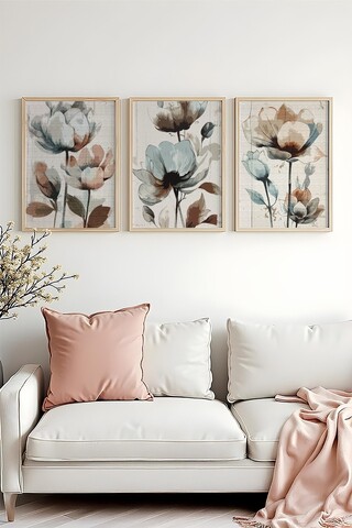 Set 3 tablouri decorative, Huhu478, Lemn masiv, Multicolor