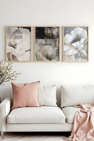 Set 3 tablouri decorative, Huhu480, Lemn masiv, Multicolor