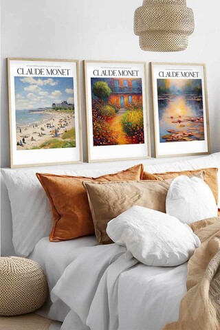 Set 3 tablouri decorative, Huhu557, Lemn masiv, Multicolor