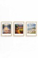 Set 3 tablouri decorative, Huhu557, Lemn masiv, Multicolor