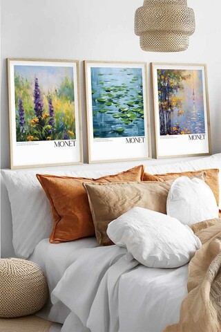Set 3 tablouri decorative, Huhu558, Lemn masiv, Multicolor