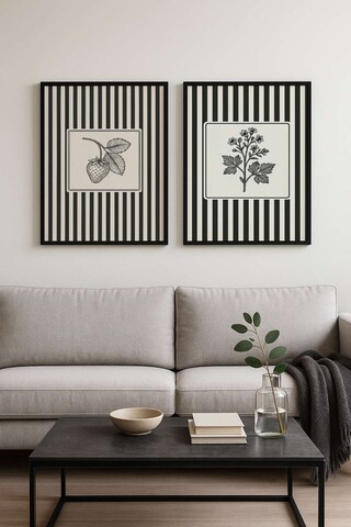 Set 2 tablouri decorative, Czgl1-50 x 70, Lemn masiv, Multicolor