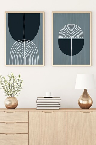 Set 2 tablouri decorative, Huhu112, Lemn masiv, Multicolor