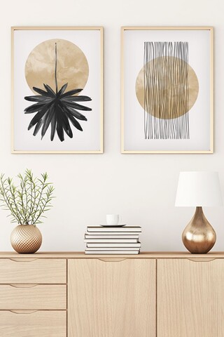 Set 2 tablouri decorative, Huhu52, Lemn masiv, Multicolor