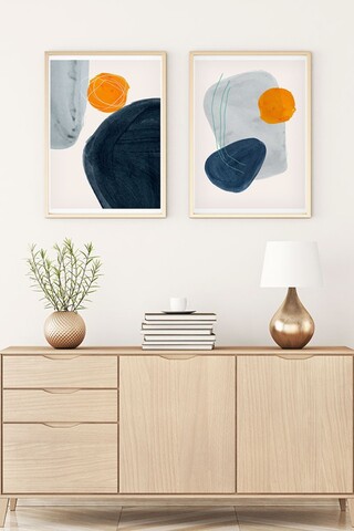 Set 2 tablouri decorative, Huhu9, Lemn masiv, Multicolor