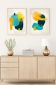 Set 2 tablouri decorative, Huhu92, Lemn masiv, Multicolor