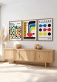 Set 3 tablouri decorative, Huhu526, Lemn masiv, Multicolor