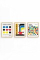 Set 3 tablouri decorative, Huhu526, Lemn masiv, Multicolor
