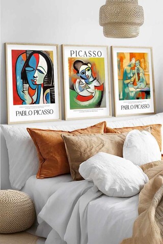Set 3 tablouri decorative, Huhu543, Lemn masiv, Multicolor