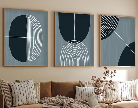 Set 3 tablouri decorative, Huhu214, Lemn masiv, Multicolor