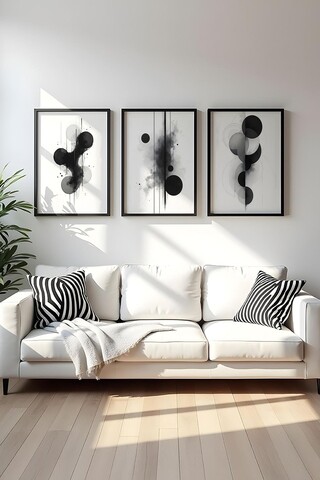 Set 3 tablouri decorative, Huhu435, Cadru: 100% LEMN MASIV (Grosime: 2 cm), Multicolor