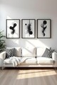 Set 3 tablouri decorative, Huhu435, Cadru: 100% LEMN MASIV (Grosime: 2 cm), Multicolor