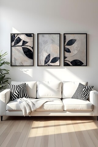 Set 3 tablouri decorative, Huhu466S, Lemn masiv, Multicolor