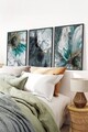 Set 3 tablouri decorative, Huhu472S, Lemn masiv, Multicolor