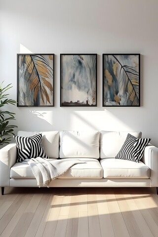 Set 3 tablouri decorative, Huhu477S, Lemn masiv, Multicolor