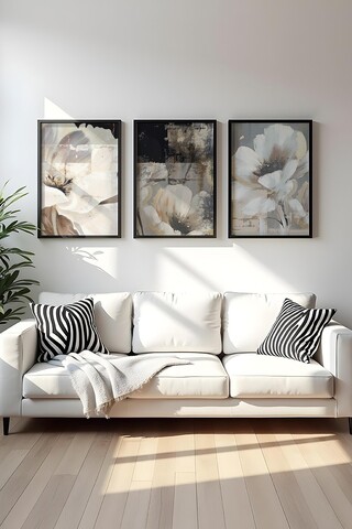 Set 3 tablouri decorative, Huhu480S, Lemn masiv, Multicolor