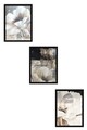Set 3 tablouri decorative, Huhu480S, Lemn masiv, Multicolor