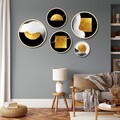 Tablou decorativ (5 Pieces), Iaht-09, Dimensiuni: 43,5 x 43,5 cm (1 bucată), Multicolor