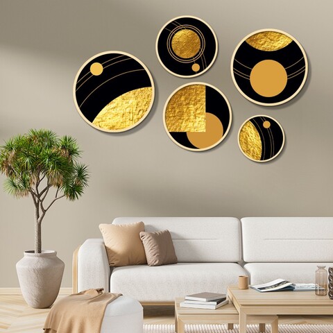 Tablou decorativ (5 Pieces), Iaht-10, Dimensiuni: 43,5 x 43,5 cm (1 bucată), Multicolor