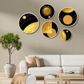 Tablou decorativ (5 Pieces), Iaht-10, Dimensiuni: 43,5 x 43,5 cm (1 bucată), Multicolor