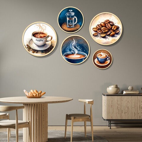 Tablou decorativ (5 Pieces), Iaht-11, Dimensiuni: 43,5 x 43,5 cm (1 bucată), Multicolor