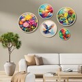 Tablou decorativ (5 Pieces), Iaht-17, Dimensiuni: 43,5 x 43,5 cm (1 bucată), Multicolor