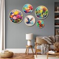 Tablou decorativ (5 Pieces), Iaht-17, Dimensiuni: 43,5 x 43,5 cm (1 bucată), Multicolor