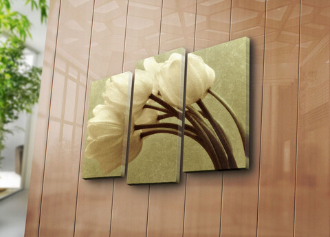 Set 3 tablouri decorative, 3PATK-1, 20 x 39 cm, 2 piese, Multicolor