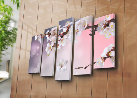 Set 5 tablouri decorative, 5PATK-105, 19 x 70 cm, Multicolor